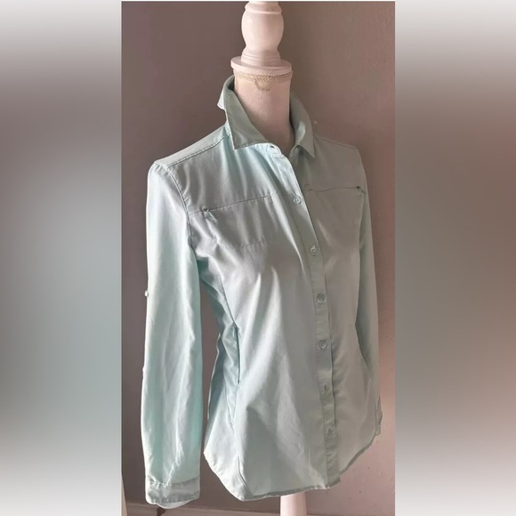REI SAHARA LIGHT BLUE OUTDOOR HIKING 100% TACTEL NYLON SHIRT, SIZE M. - Picture 4 of 11